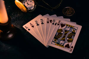 Seven Rummy Playing Cards Wallpaper