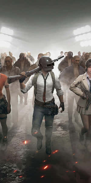Several Battle Royale Players Pubg Iphone Wallpaper