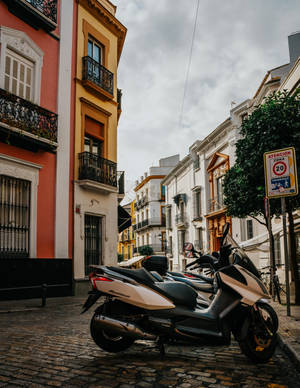 Seville Parked Scooter Wallpaper