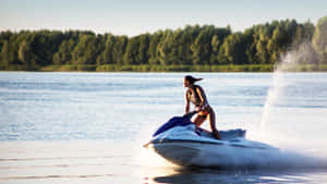 Sexy Woman Jet Ski Wallpaper