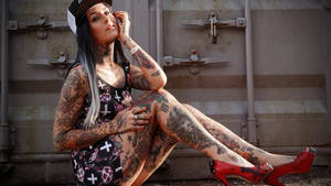 Sexy Woman With Tattoos Wallpaper