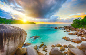 Seychelles Beautiful Sunset Wallpaper