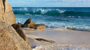 Seychelles La Digue Waves Wallpaper