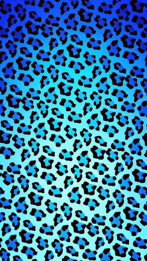 Shades Of Blue Leopard Print Wallpaper