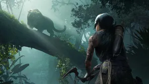 Shadow Of Tomb Raider In Forest Wallpaper