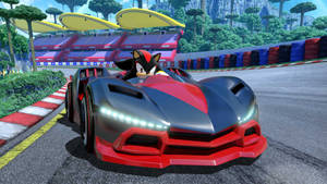 Shadow The Hedgehog Red Racing Car Wallpaper