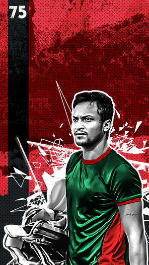 Shakib Al Hasan Pop Art Wallpaper