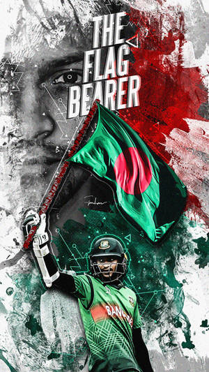 Shakib Al Hasan The Flag Bearer Wallpaper