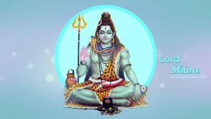 Shankar Bhagwan Lord Shiva Blue Circle Wallpaper