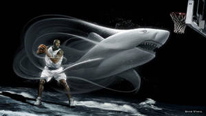 Shaquille O'neal Shark Black Art Wallpaper