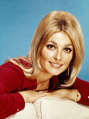 Sharon Tate Sweet On Red Wallpaper