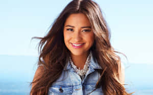 Shay Mitchell Denim Jacket Smile Wallpaper