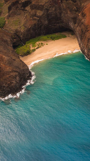 Sheltered Cove Beach Wave Iphone Wallpaper