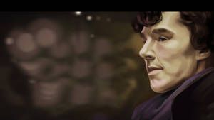 Sherlock Digital Portrait Wallpaper
