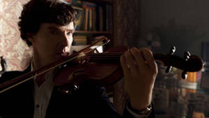 Sherlock With Violin Wallpaper