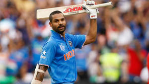 Shikhar Dhawan White Bat Wallpaper