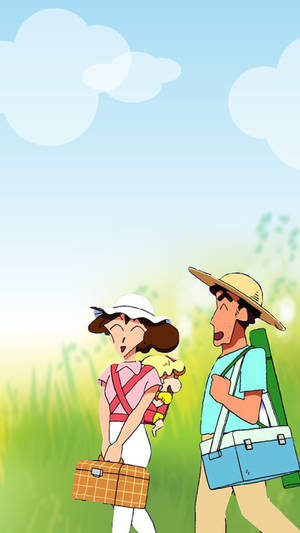 Shin Chan Cartoon Parents Wallpaper