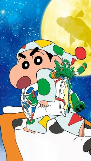 Shin Chan In Moon Wallpaper