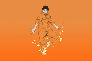 Shinra Kusakabe In Orange Wallpaper