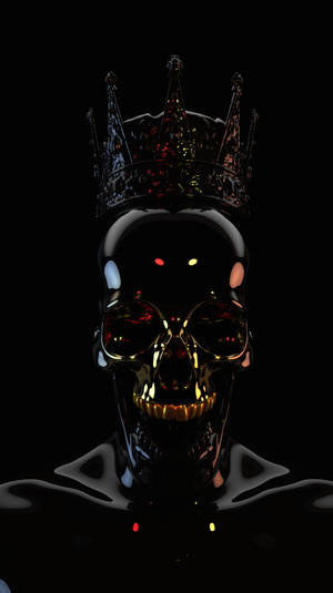 Shiny Skull Samsung Black Wallpaper