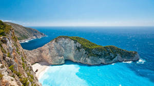 Shipwreck Beach In Greece Wallpaper