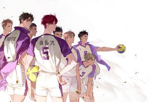 Shiratorizawa Looking At Their Opponent Wallpaper