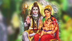 Shiv Parvati Hd Focus Artwork Wallpaper