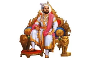 Shivaji Maharaj Art On Throne Hd Wallpaper
