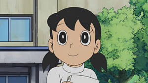 Shizuka Doraemon Turtleneck And Pigtails Wallpaper