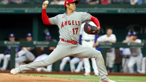 Shohei Ohtani As A Game Pitcher Wallpaper