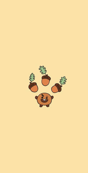 Shooky Bt21 With Acorn Wallpaper