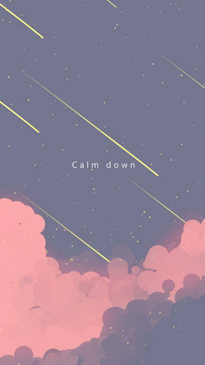 Shooting Stars On Blue Aesthetic Quote Iphone Wallpaper