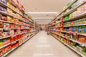 Shopping Grocery Display Wallpaper