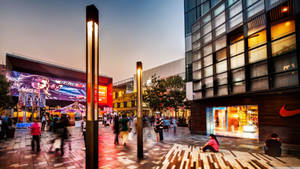 Shopping Mall District Wallpaper