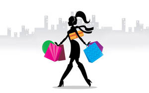 Shopping Woman Vector Art Wallpaper