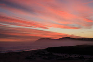 Shore Under Pink Cloud Aesthetic Sky Wallpaper