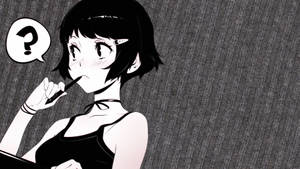 Short-haired Girl Dark Anime Aesthetic Desktop Wallpaper