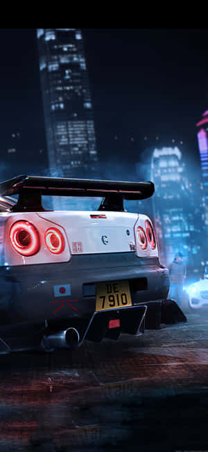 Show Off Your Style With The Nissan Skyline Iphone Wallpaper