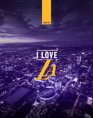 Show Your Lakers Pride With This Stylish Lakers-branded Iphone Wallpaper