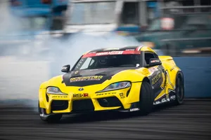 Showing Off Its Powersliding Style, This Supra Drift Is Ready To Hit The Track. Wallpaper