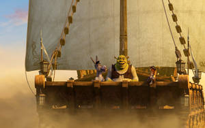 Shrek The Third Friends On A Ship Wallpaper