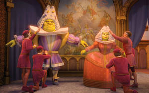 Shrek The Third Shrek And Fiona Fitting Wallpaper