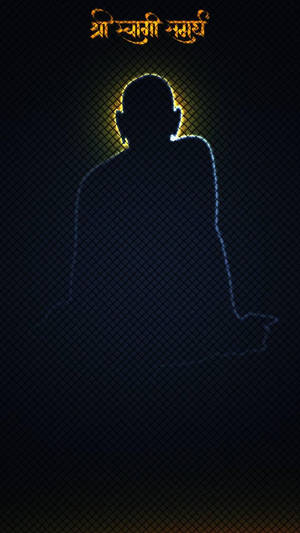 Shri Swami Samarth Silhouette On Black Wallpaper