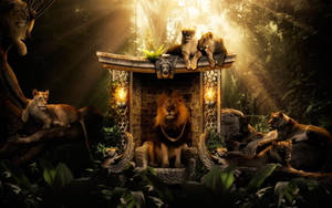 Shrine Lion Laptop Wallpaper