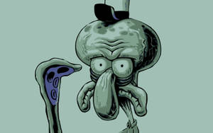 Shriveled Sad Squidward Wallpaper