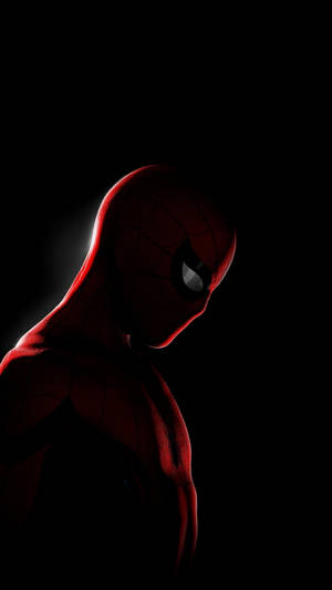 Sick Phone Spider-man Looking Down Wallpaper