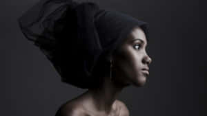 Side Profile Black Female Model Wallpaper