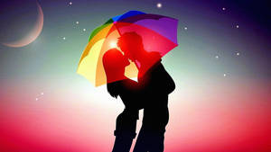 Silhouette Lovers Google Meet Background Wallpaper