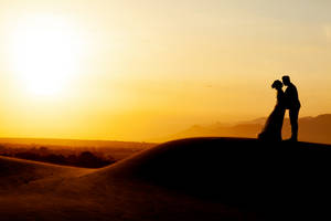 Silhouette Newly Weds Wallpaper