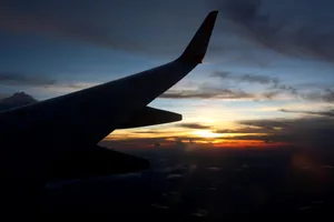 Silhouette Wing Airplane 4k Wallpaper